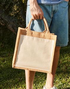 Westford Mill W426 - Cotton Pocket Jute Midi Tote